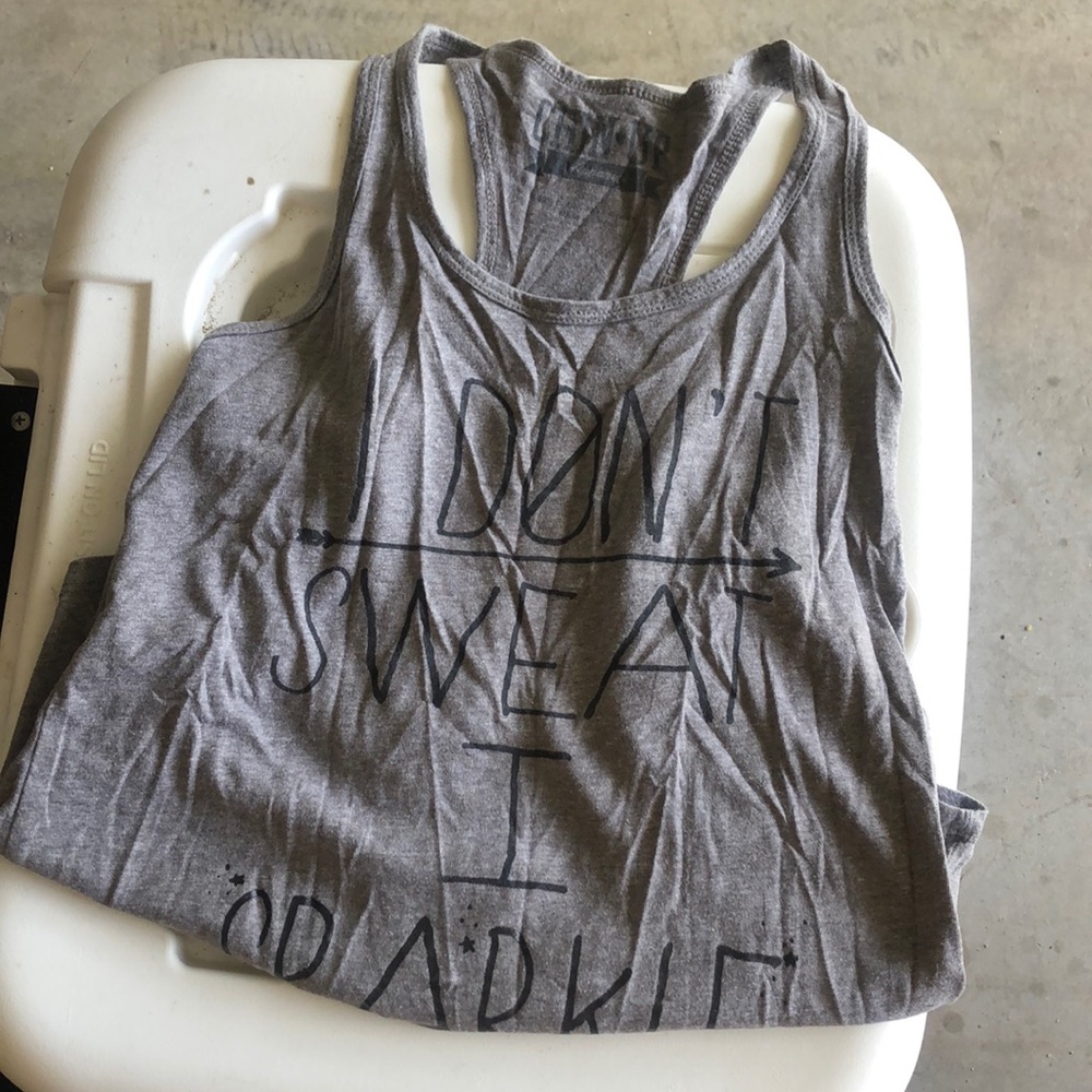 “I DONT SWEAT I SPARKLE” razor back Tank